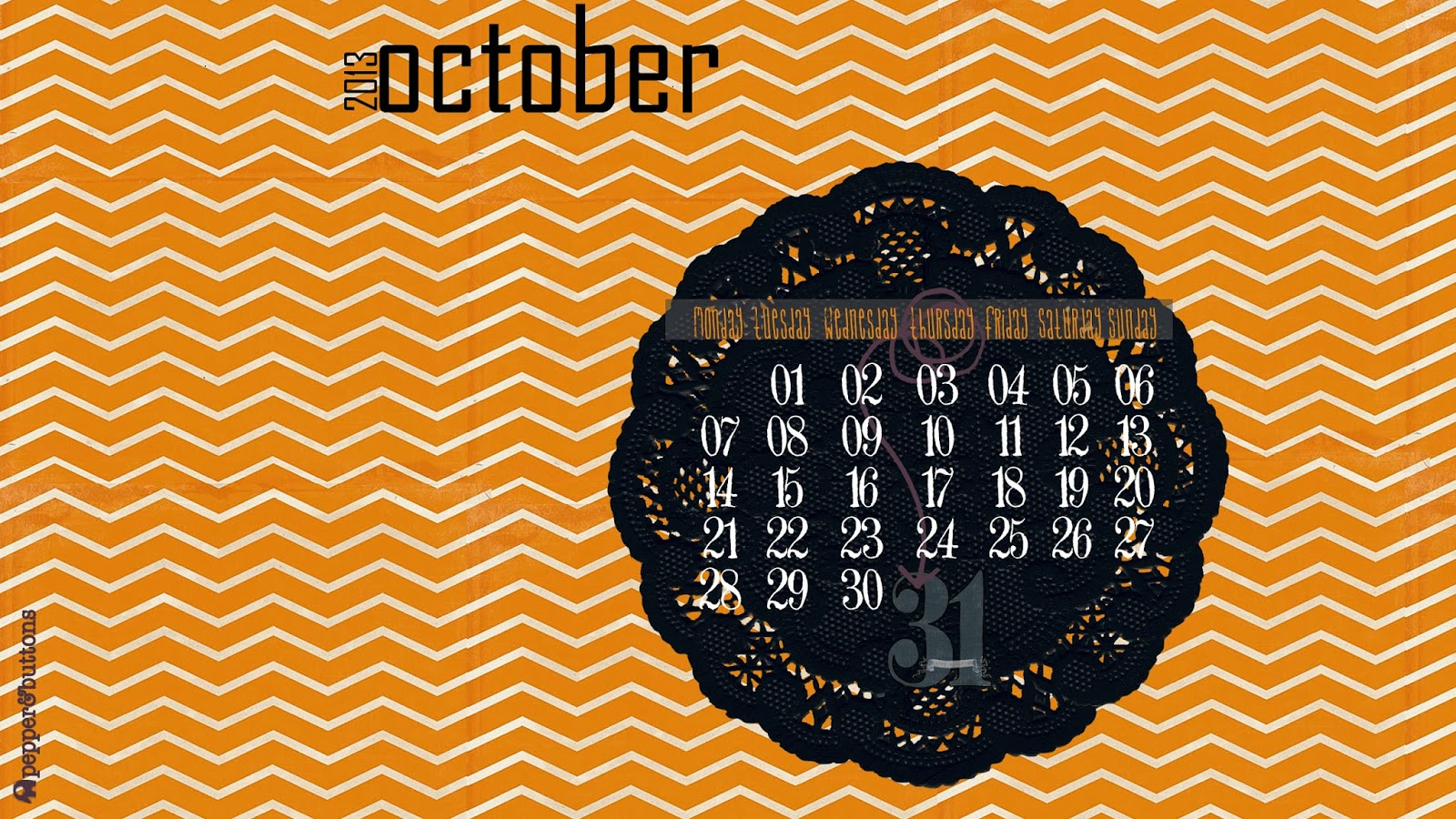 Spot October Desktop Calendar Html