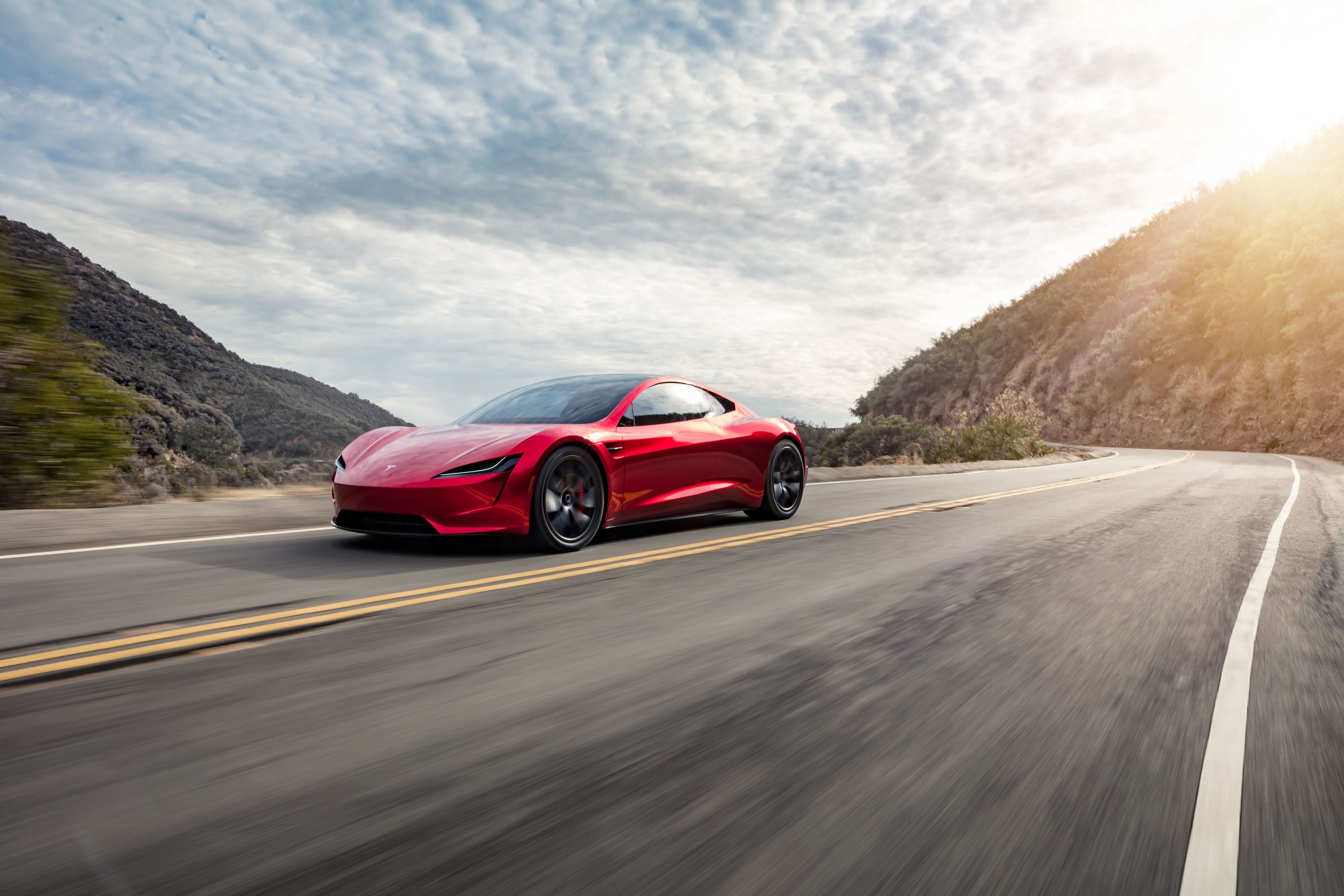 4k Tesla Roadster Wallpaper Background Image