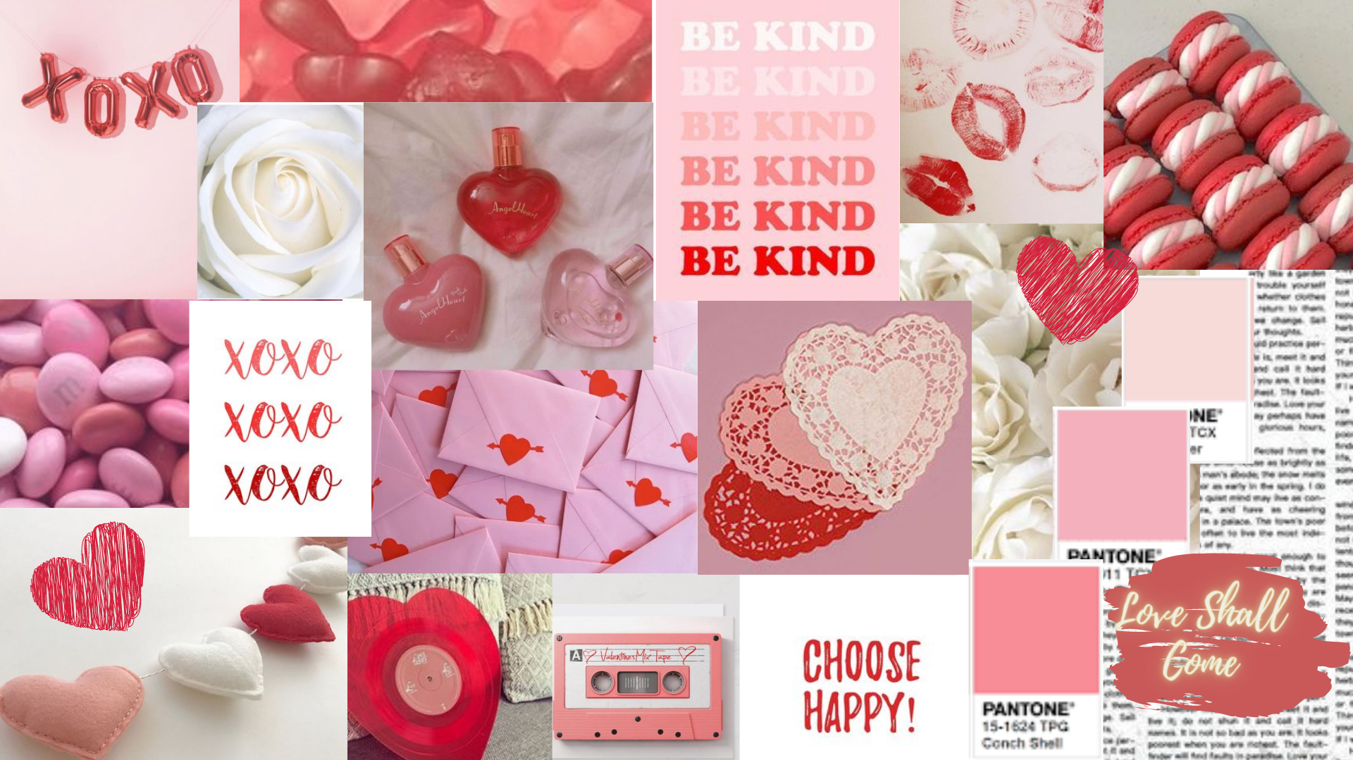Valentines Collage Aesthetic Wallpaper Cute Desktop