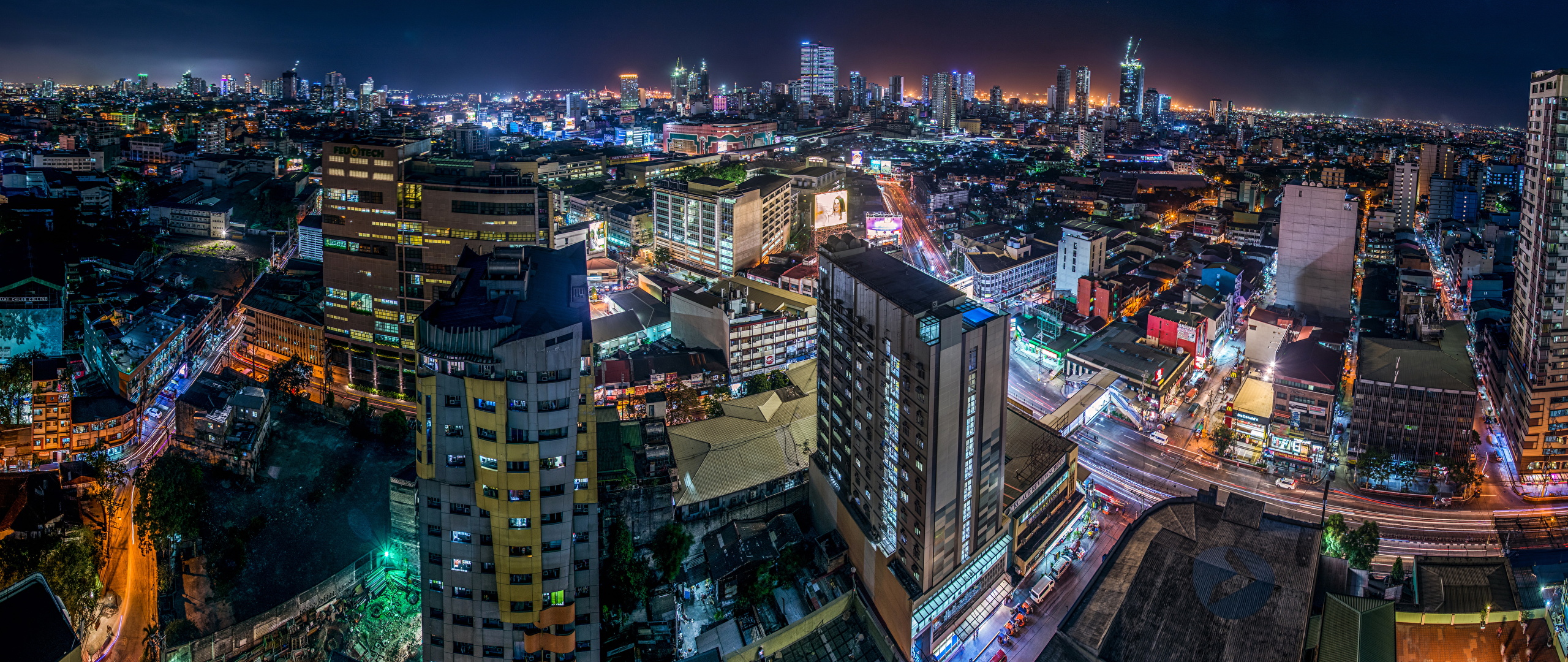 Wallpaper Philippines Megalopolis Manila From Above Night