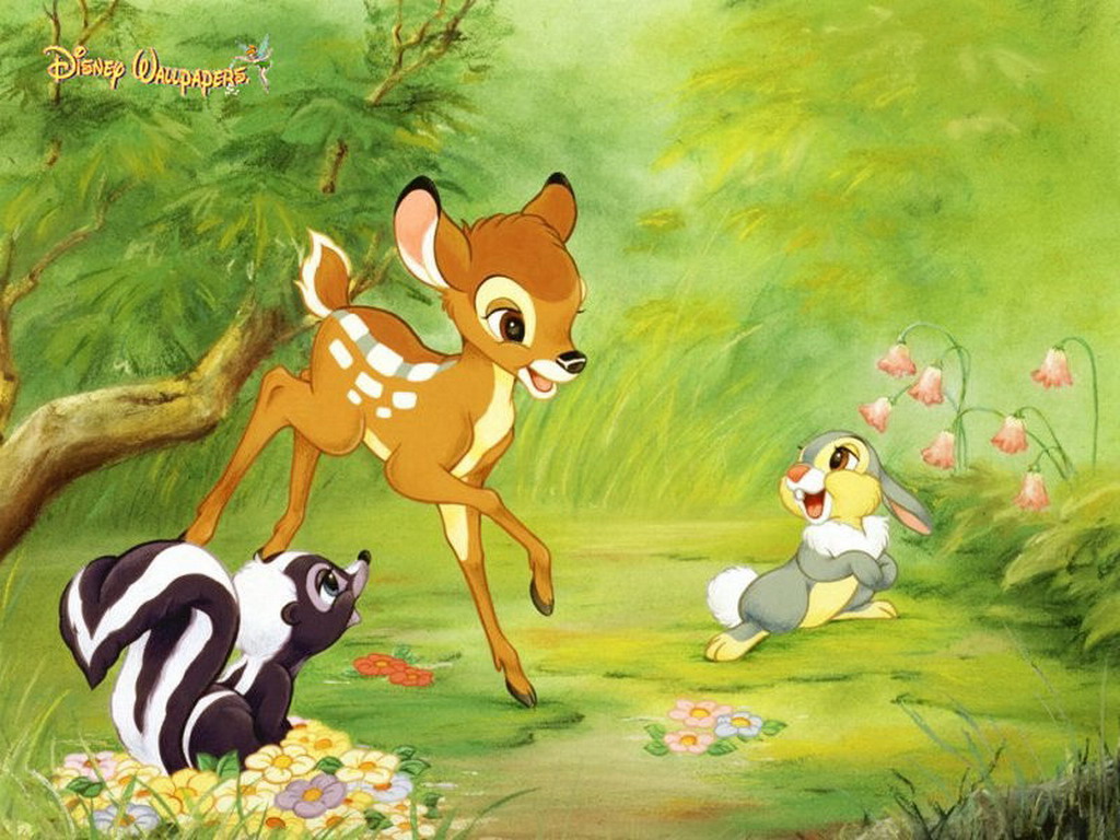 Disney Cartoon Bambi And Friends Wallpaper
