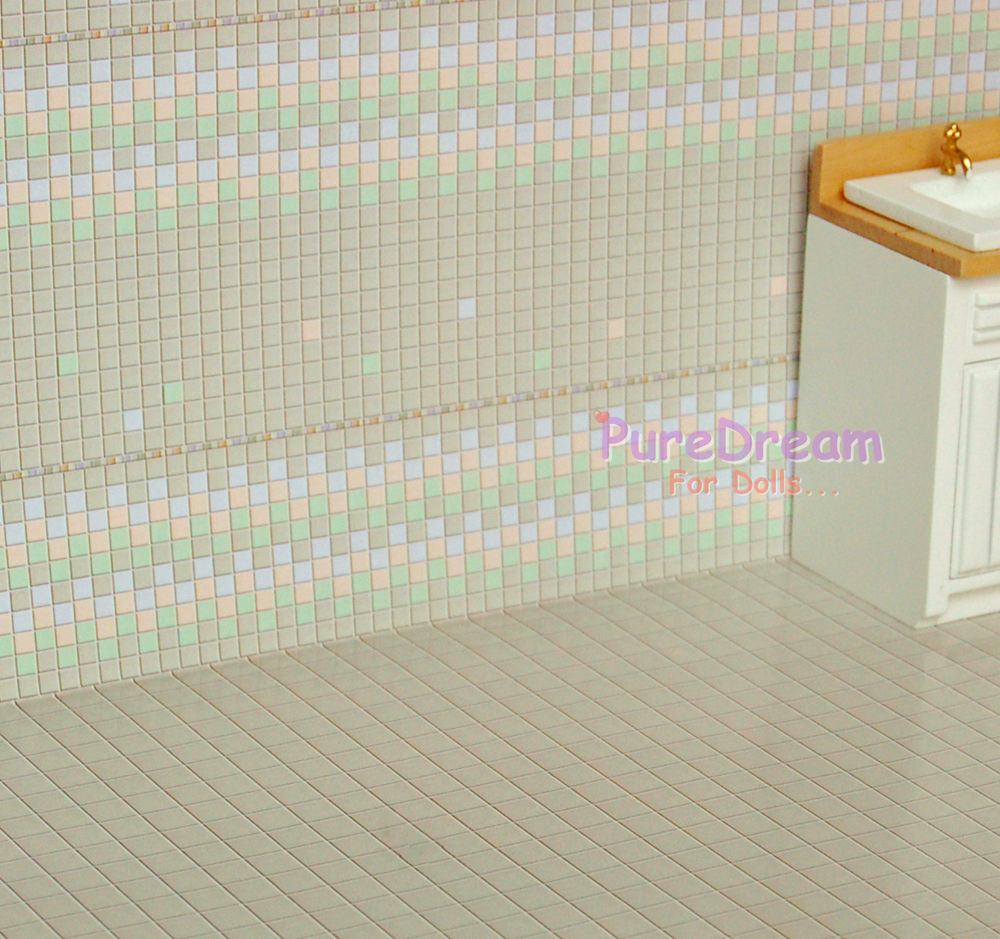 Wallpaper For Dollhouse Tile Wall Paper Floor Covering Varnished