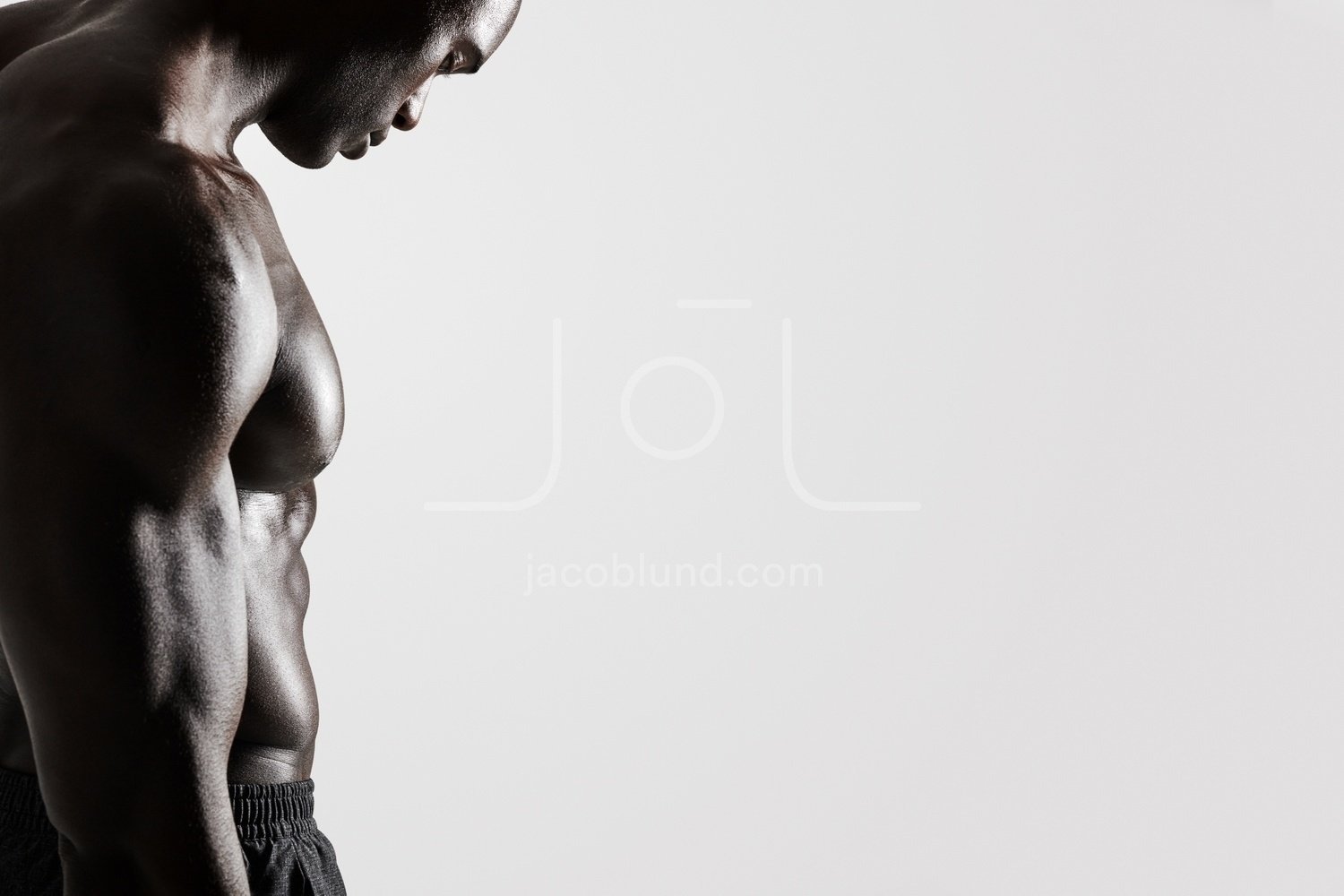 Young Man With Muscular Body Standing Over Grey Background Jacob