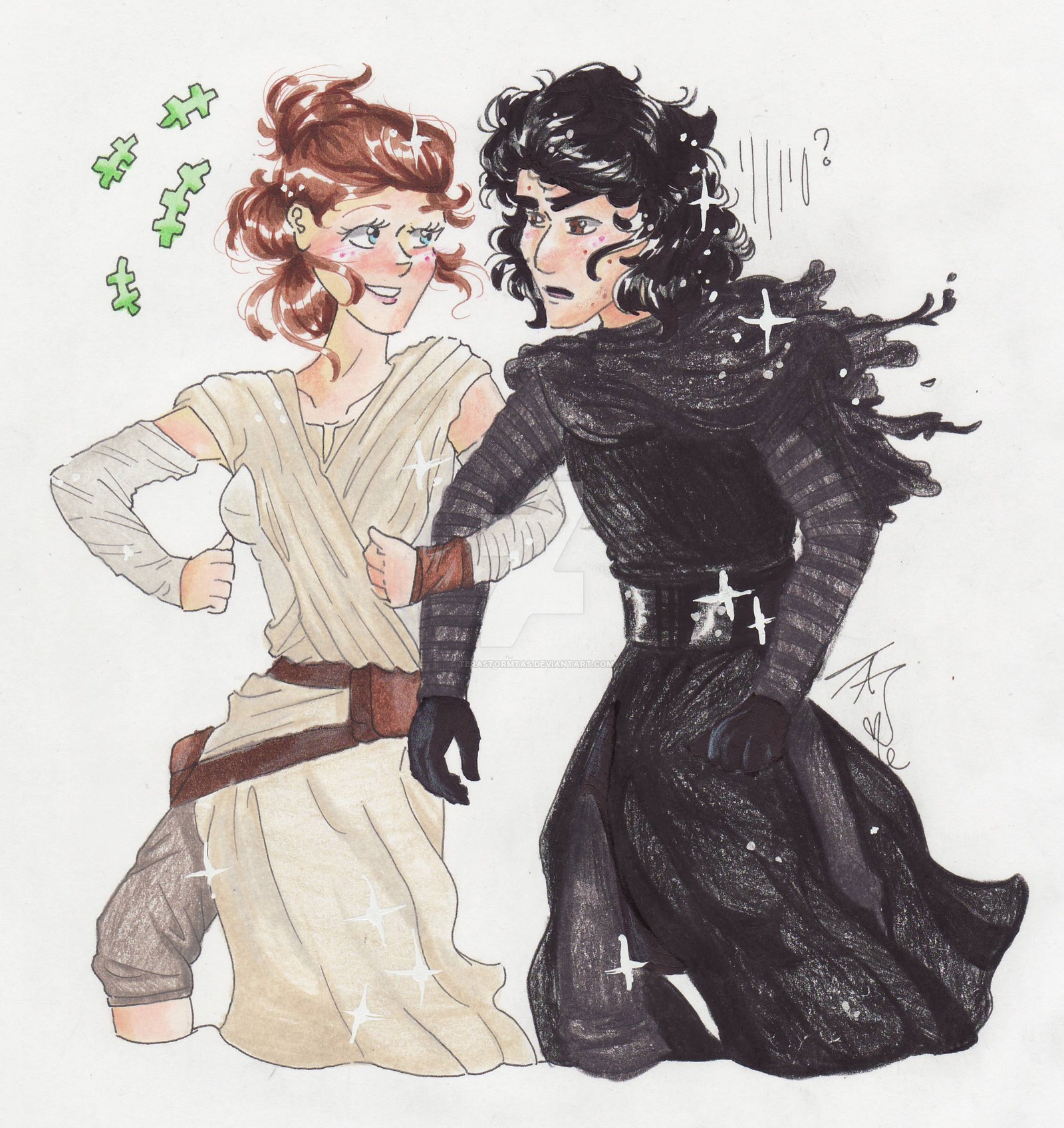 Come on Lighten Up   Kylo Ren and Rey by TeraStormTAS on