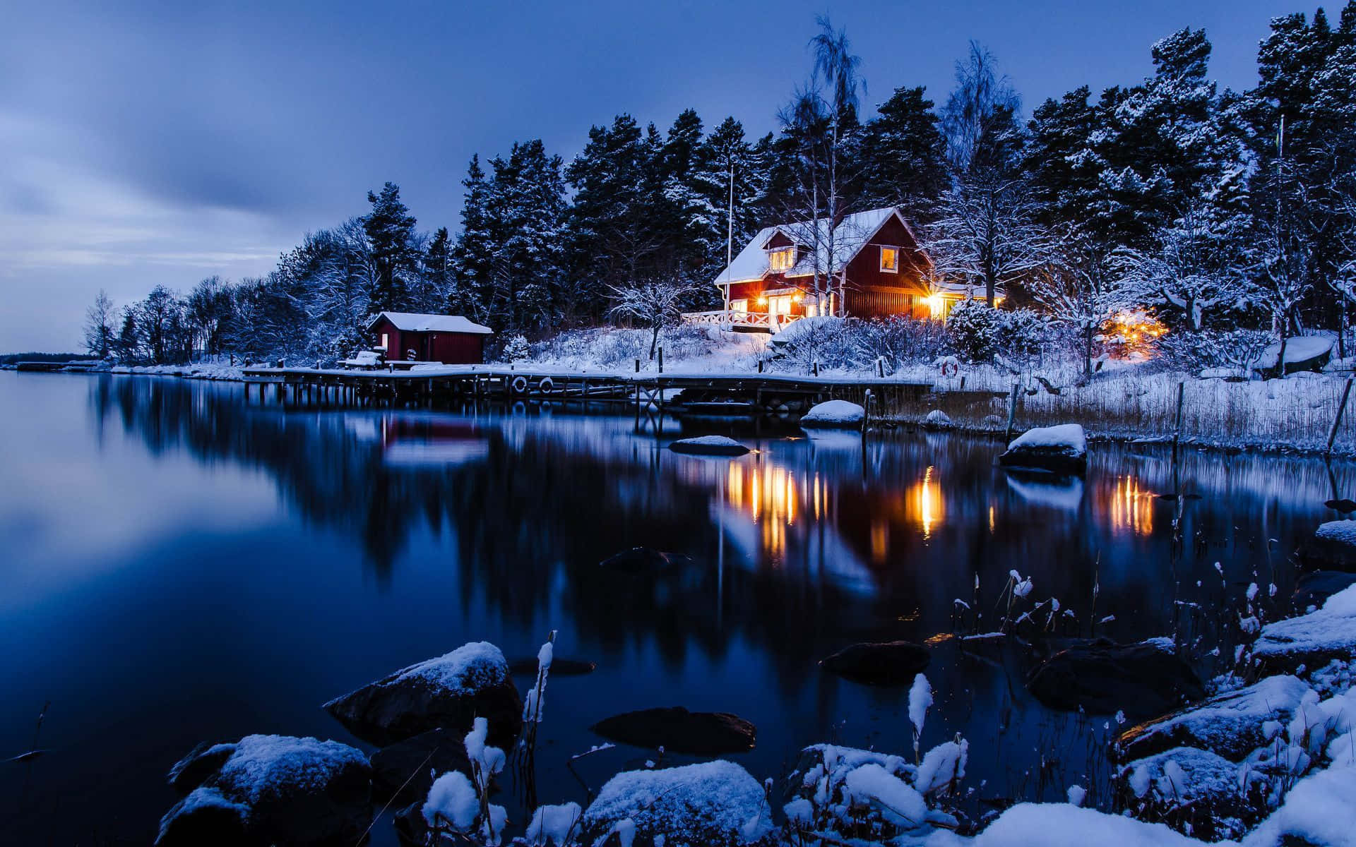 Winter Night Desktop Wallpaper