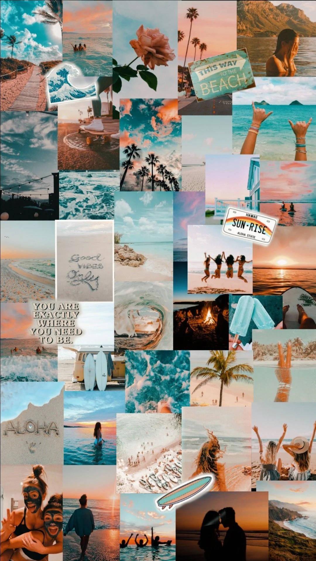 Download Beach Aesthetic Collage Laptop Wallpaper  Wallpaperscom