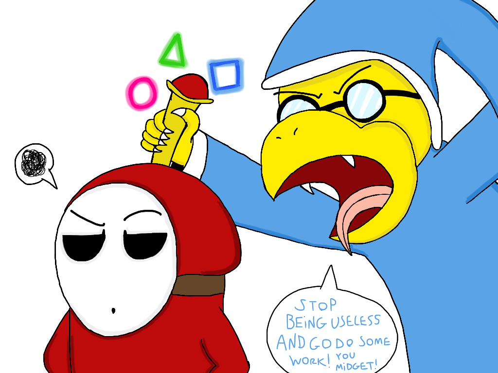Shy Guy And Kamek By Obscurondark69