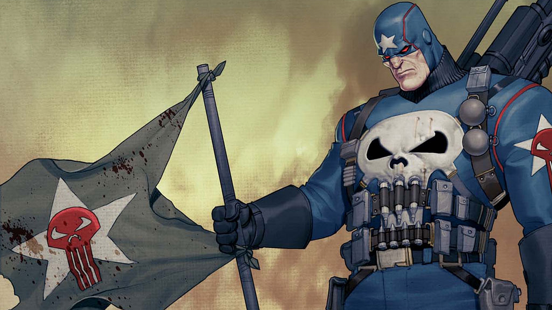 the punisher with flag Wallpaper Background 20253