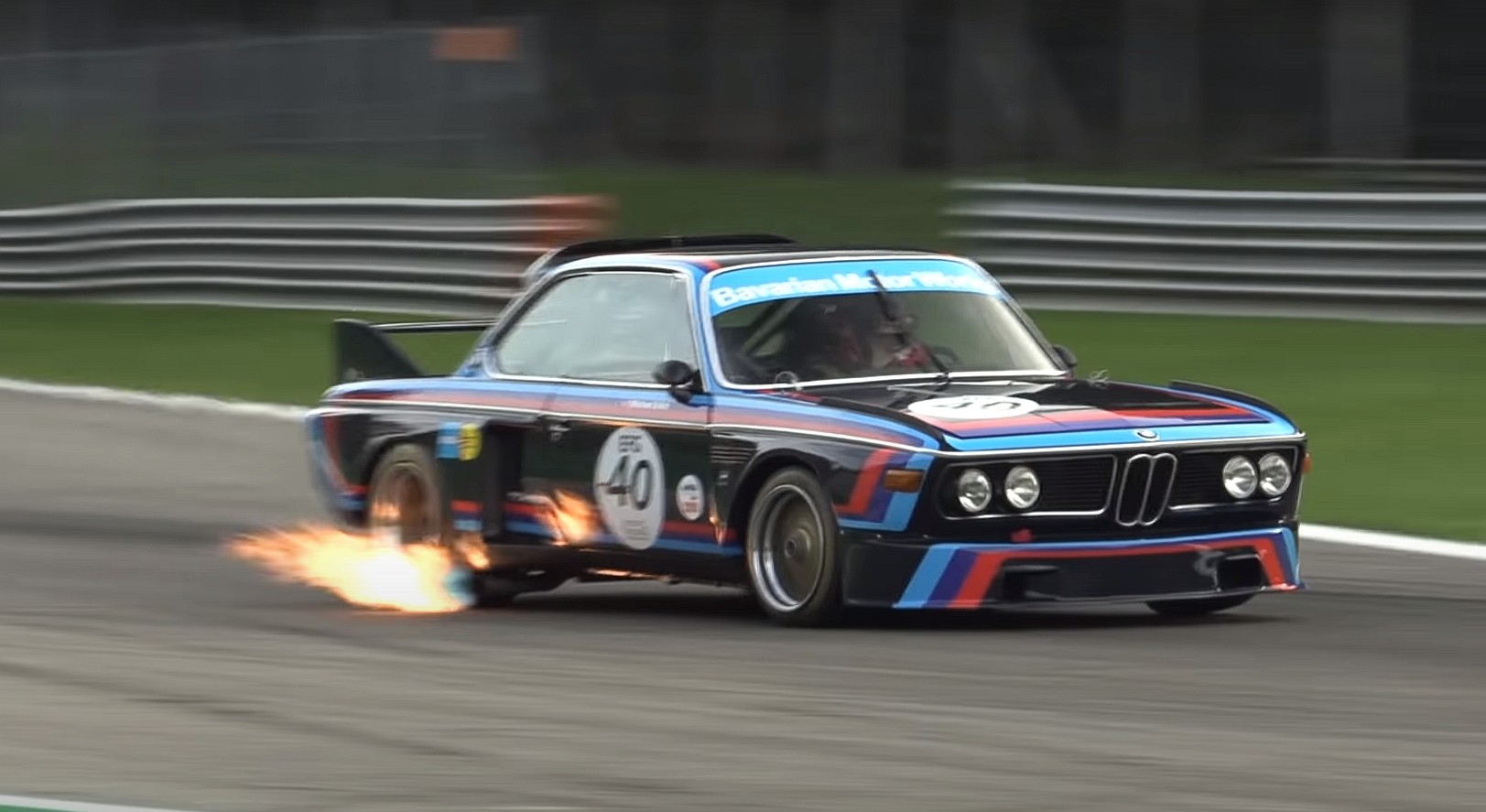 Bmw Csl Batmobile Spitting Flames At Monza Is Vintage Racing