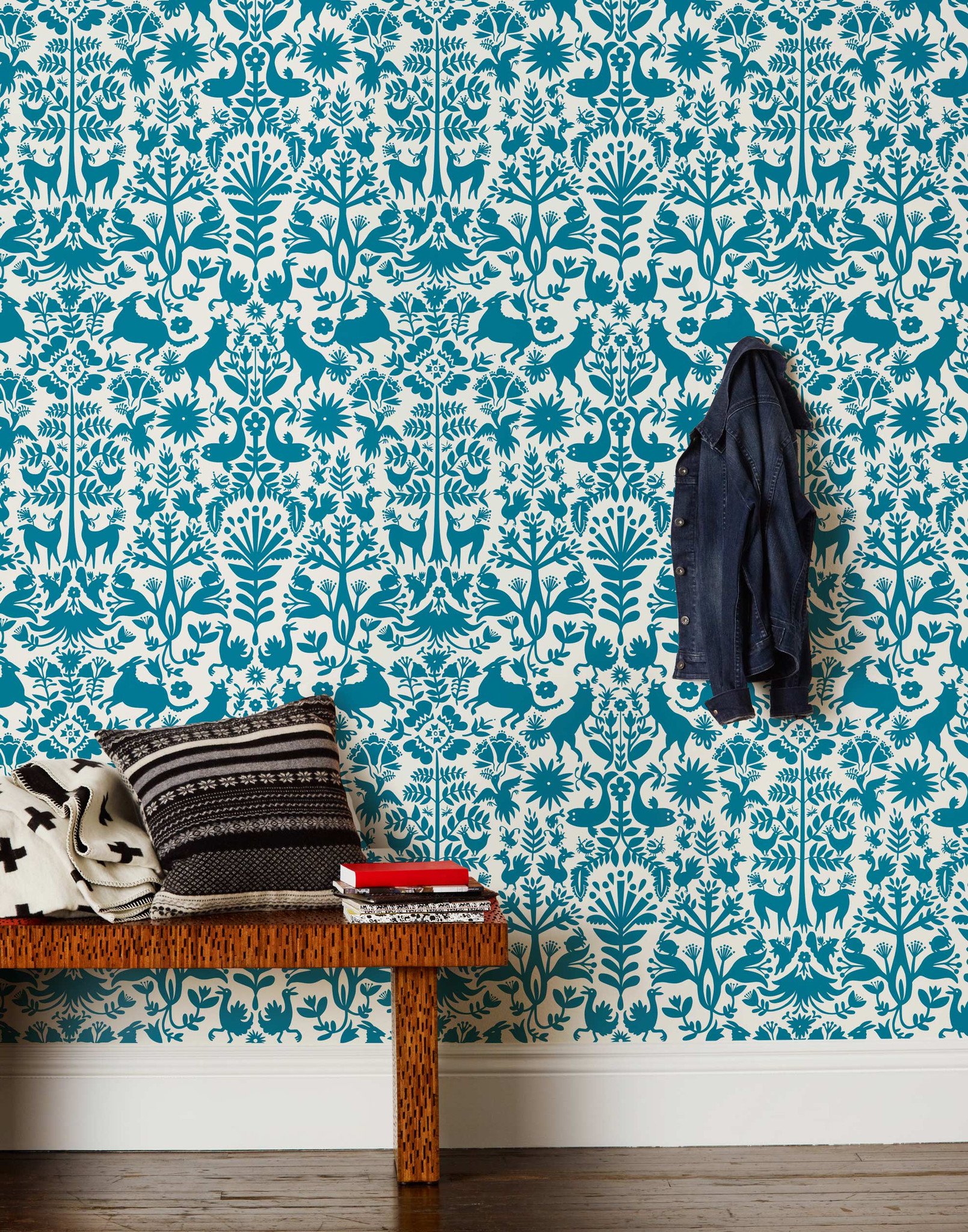 Otomi Turquoise Wallpaper Hygge West