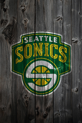 Seattle Supersonics Wood iPhone Background