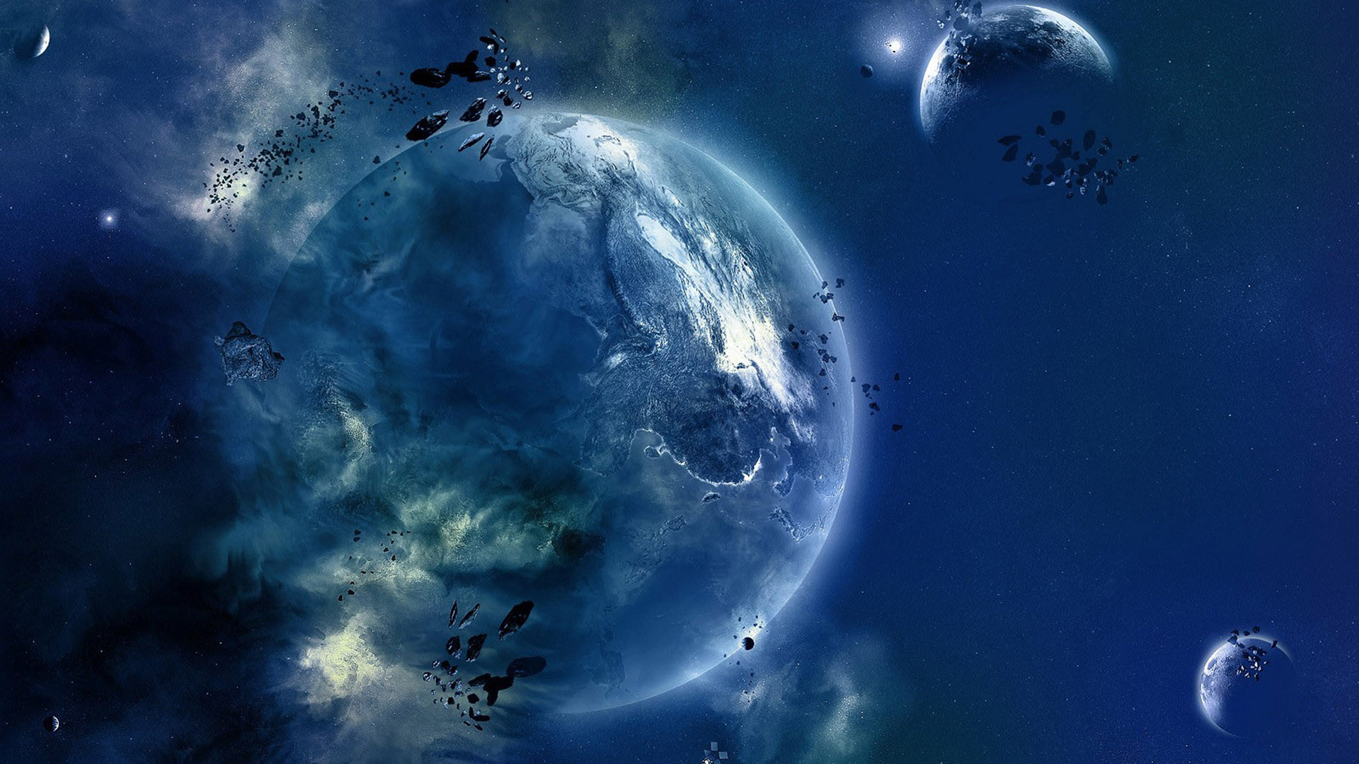 Fantasy Earth Space Plas Desktop Wallpaper Screensaver Background