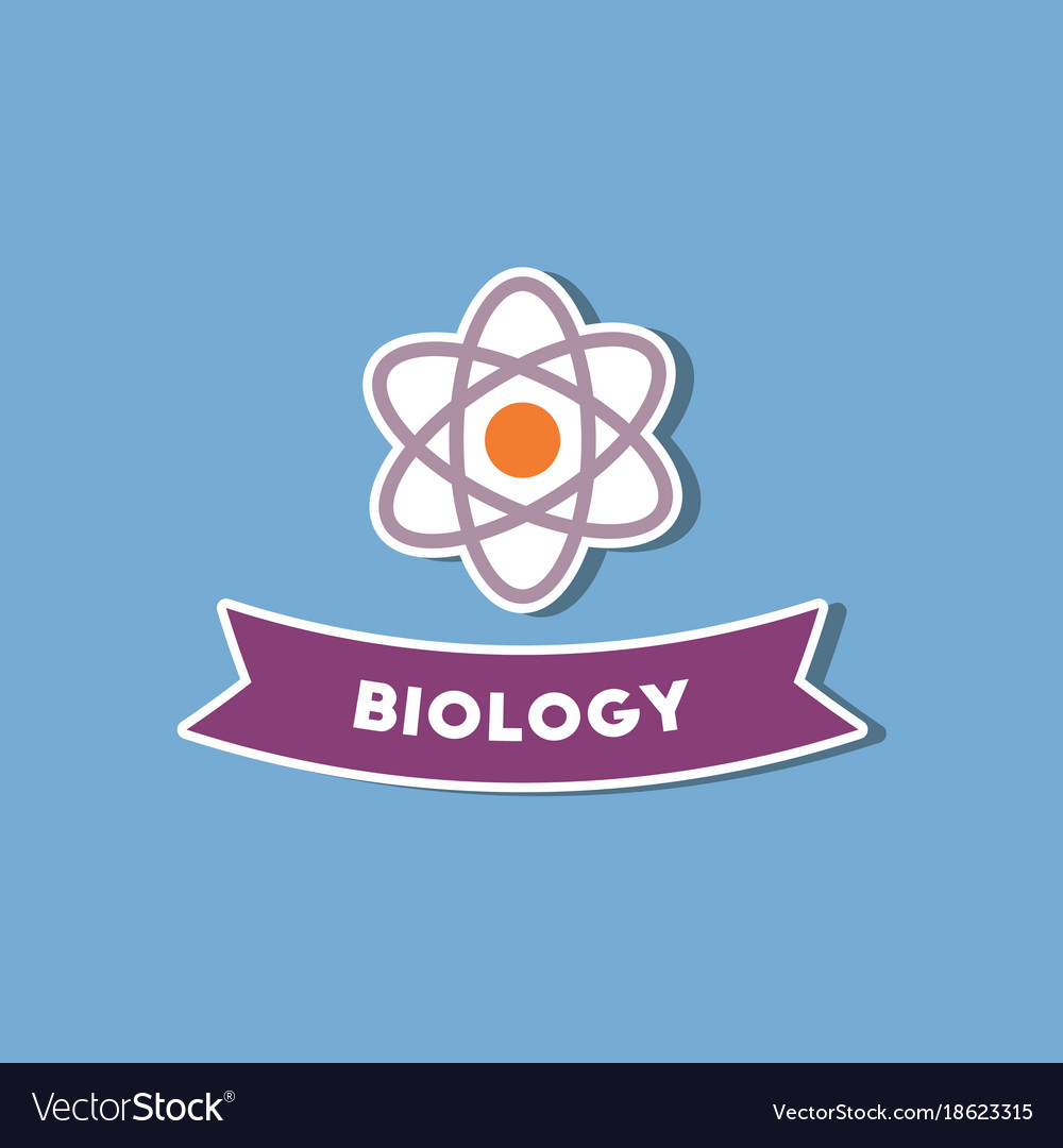 Paper sticker on stylish background biology Vector Image