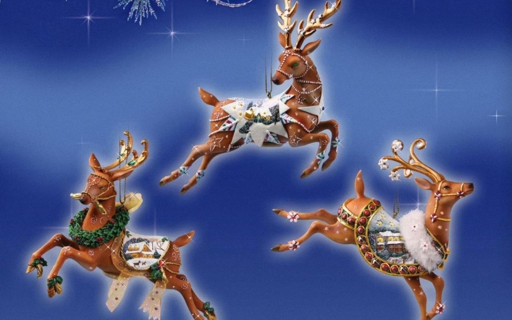 Thomas Kinkade Reindeers Wallpaper HD