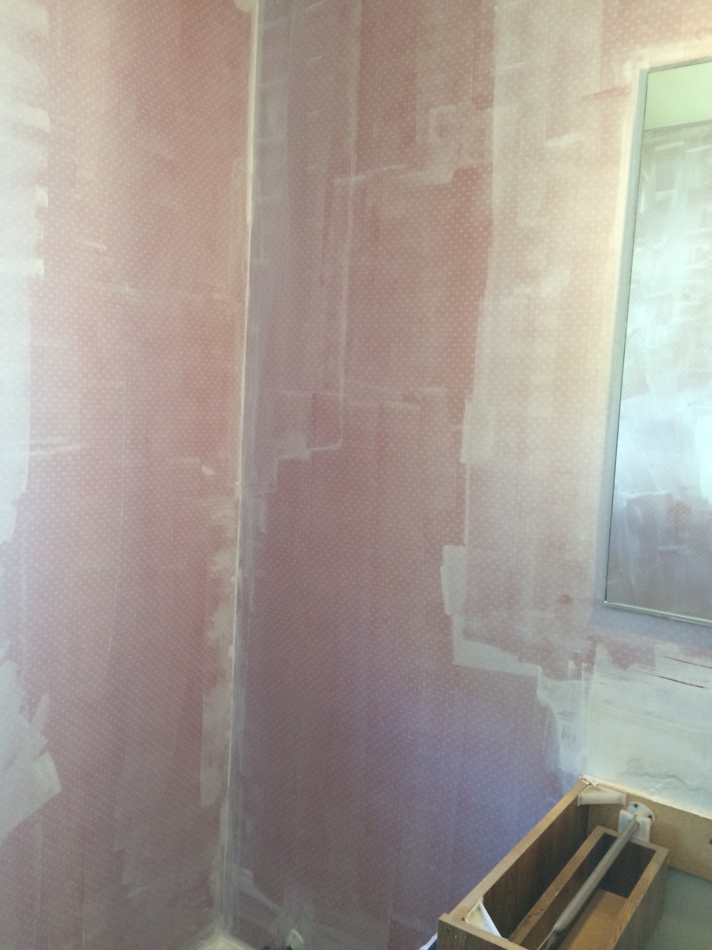 Needed One Coat Of Primer Before I Started Painting The Wallpaper