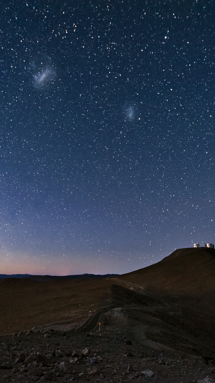 Sky Constellations Night Desert Mountain Sand Wallpaper