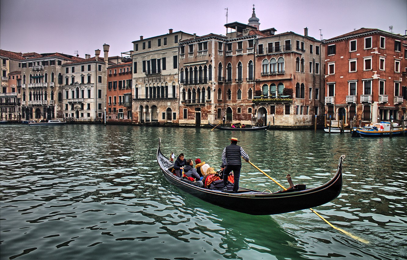 Wallpaper Italy Venice Gondola Building Italia