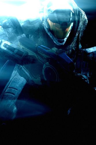 Master Chief Blue Sliding Wallpaper For iPhone