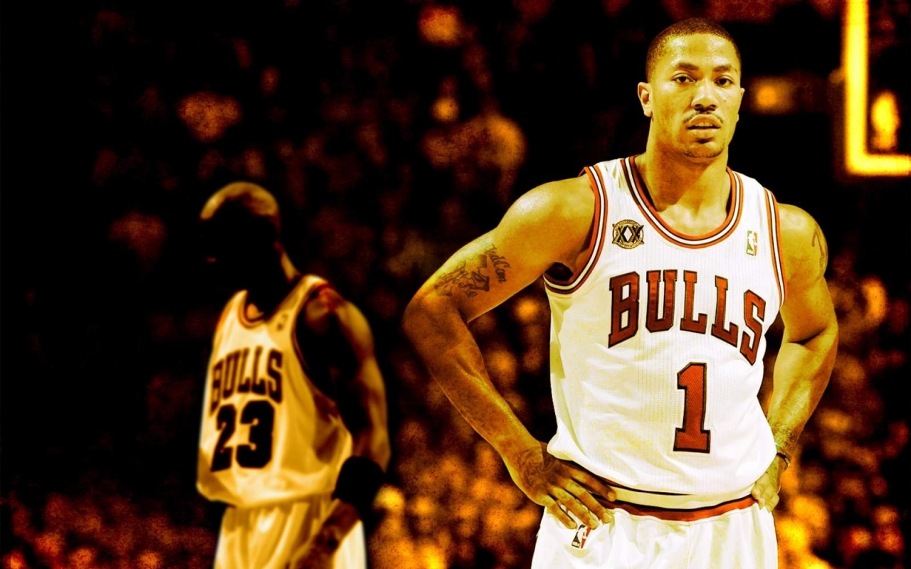 Michael Jordan Derrick Rose Athletes Chicago Bulls Wallpaper