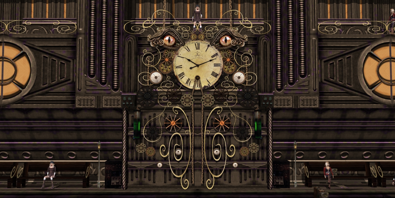 Steampunk Wall ClockTrain Station by scifilicious 1276x642