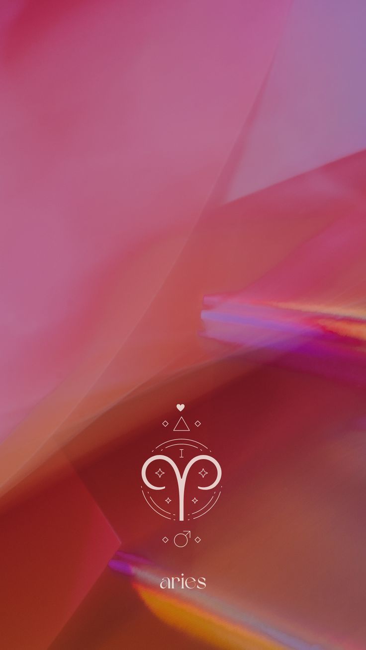 Aries Aesthetic Red Holographic Wallpaper For Phone