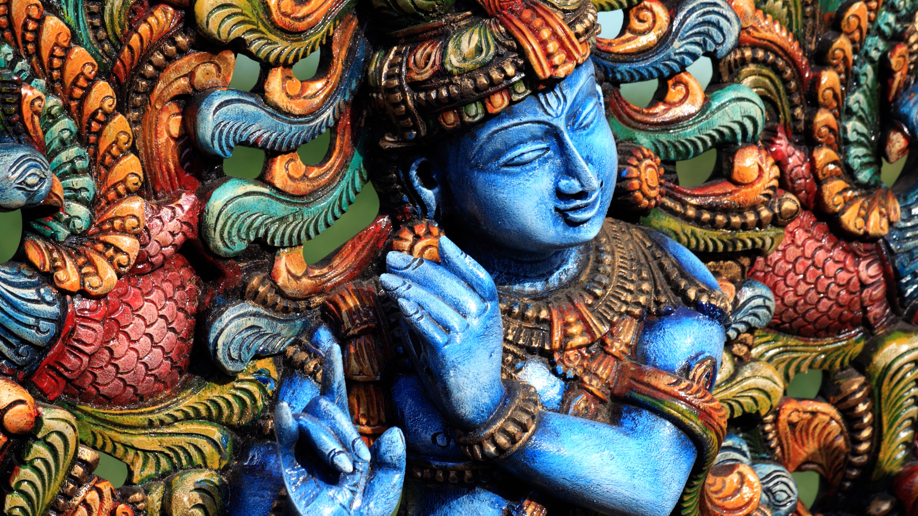 Wallpaper Statue Colors Hindu UHD 4k Picture Image