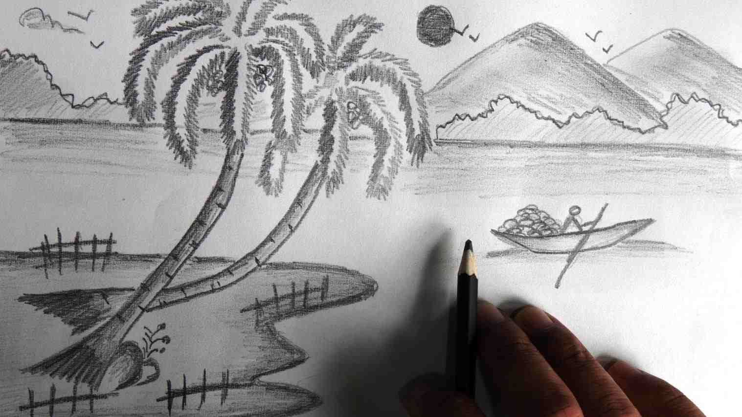 Sketch Painting Wallpaper Nature Pictures For Drawing HD