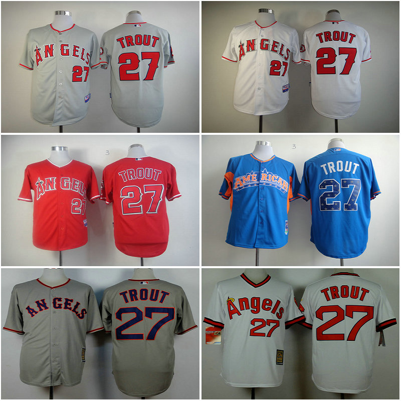 Buy New La Los Angeles Angels Shirts Mike Trout Cool
