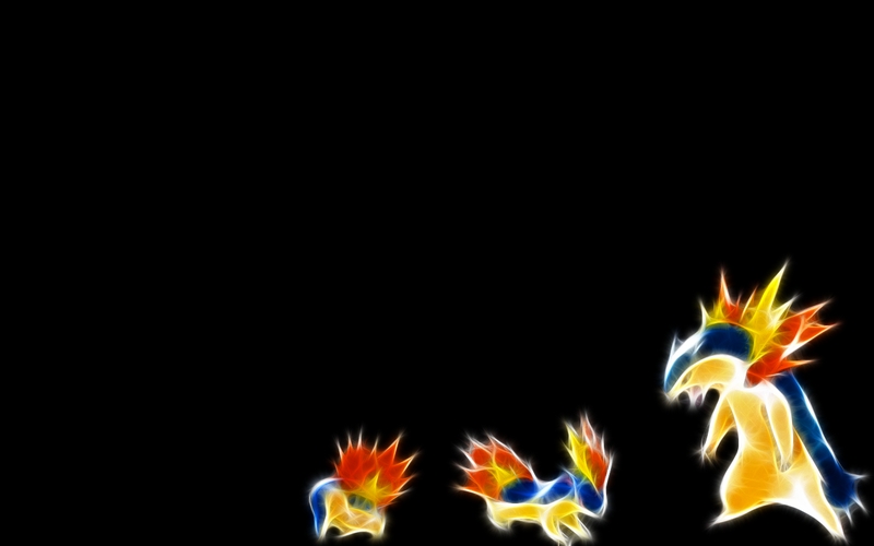 Cyndaquil Typhlosion Quilava Black Background
