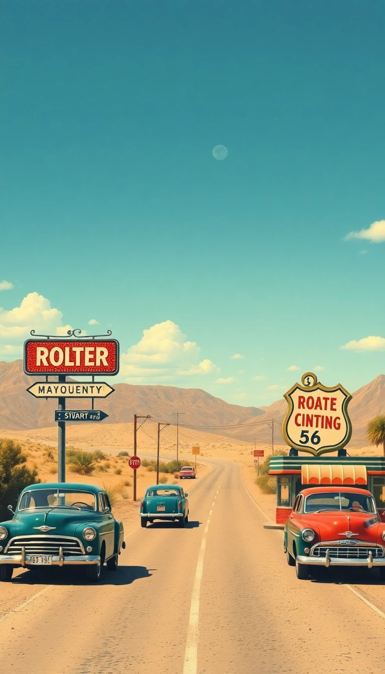 Route Wallpaper Vintage