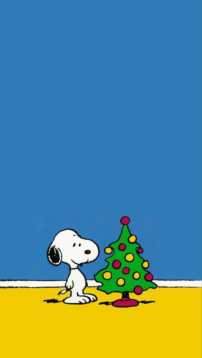 Download Snoopy Christmas Tree Mobile Wallpaper