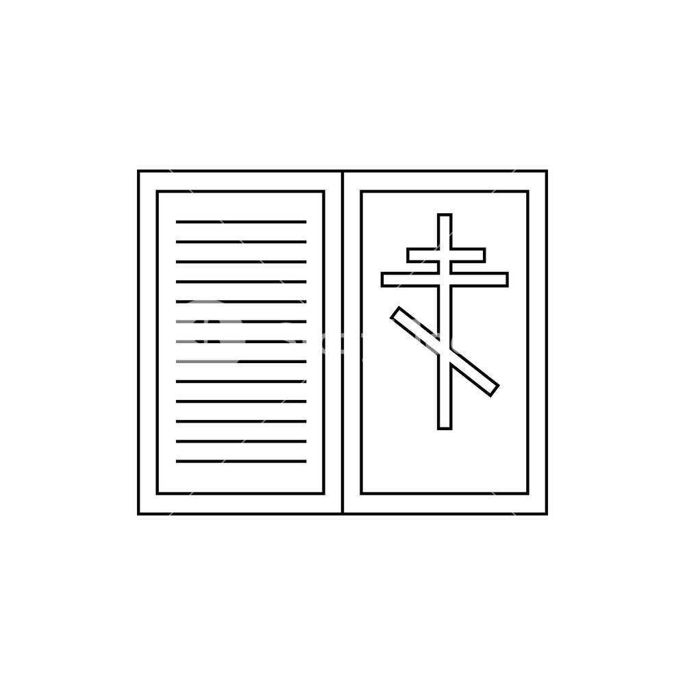 Eulogy Death Symbol Icon In Outline Style Isolated On White