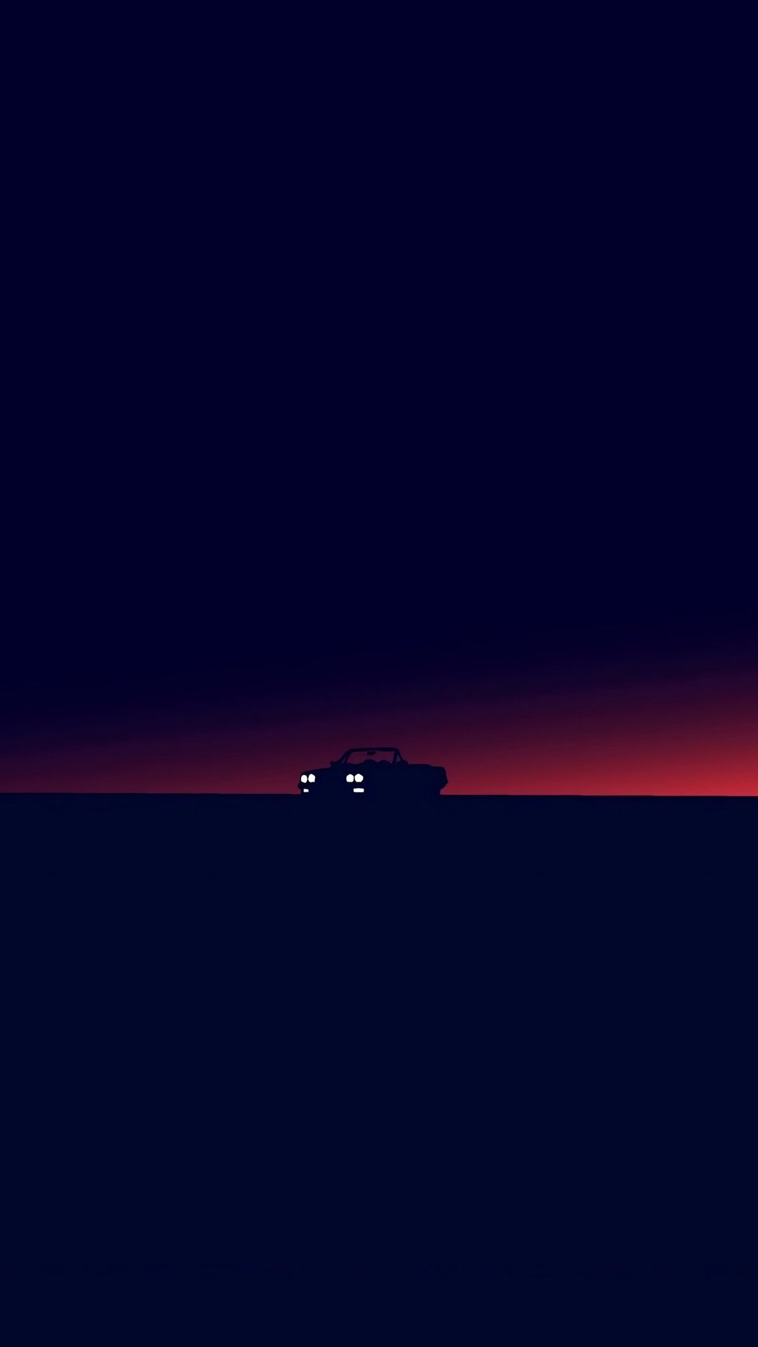 Car Silhouette Dark Twilight Minimal Wallpaper