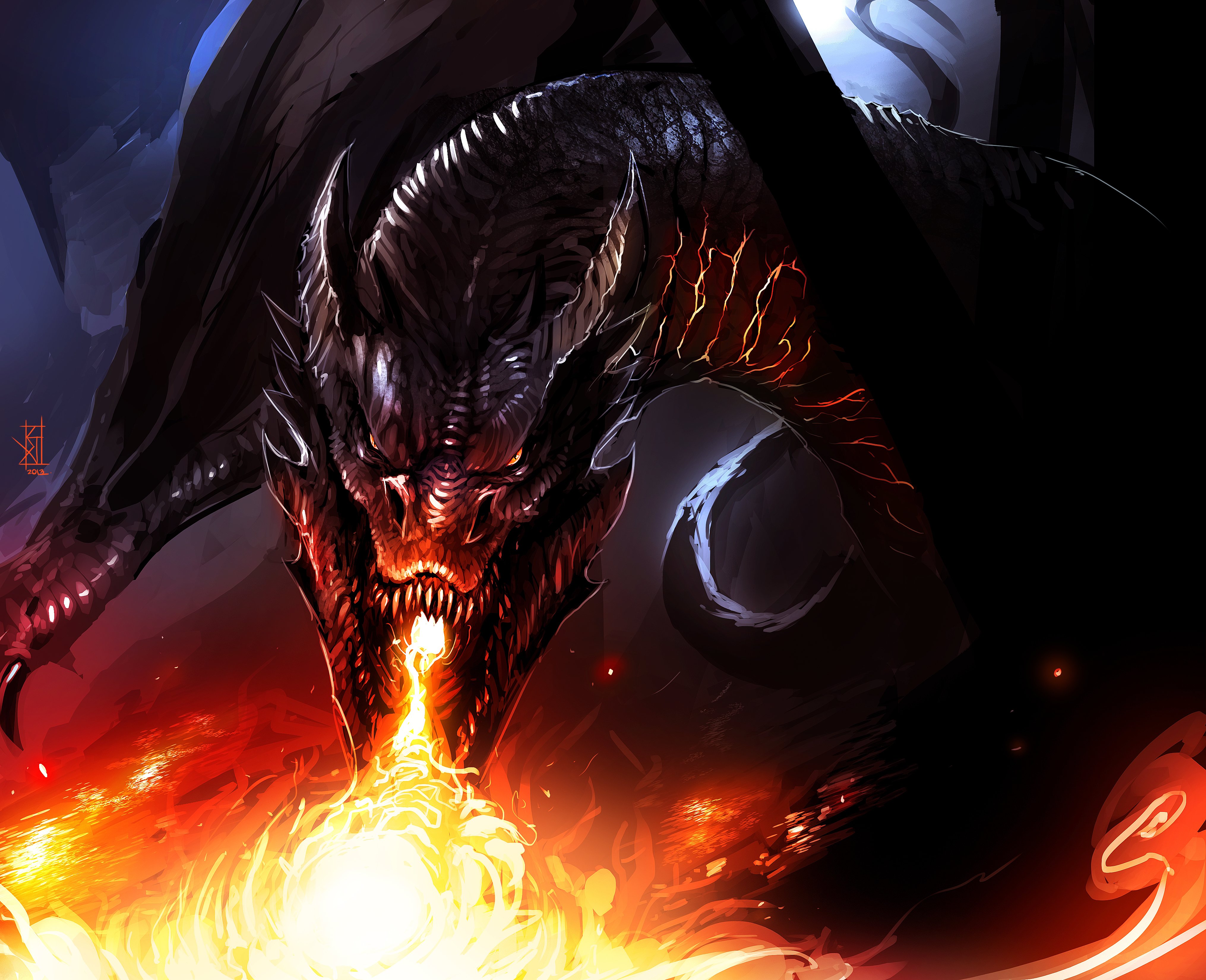 Dragon Fire Smaug The Hobbit Fantasy Lotr Lord Rings Wallpaper