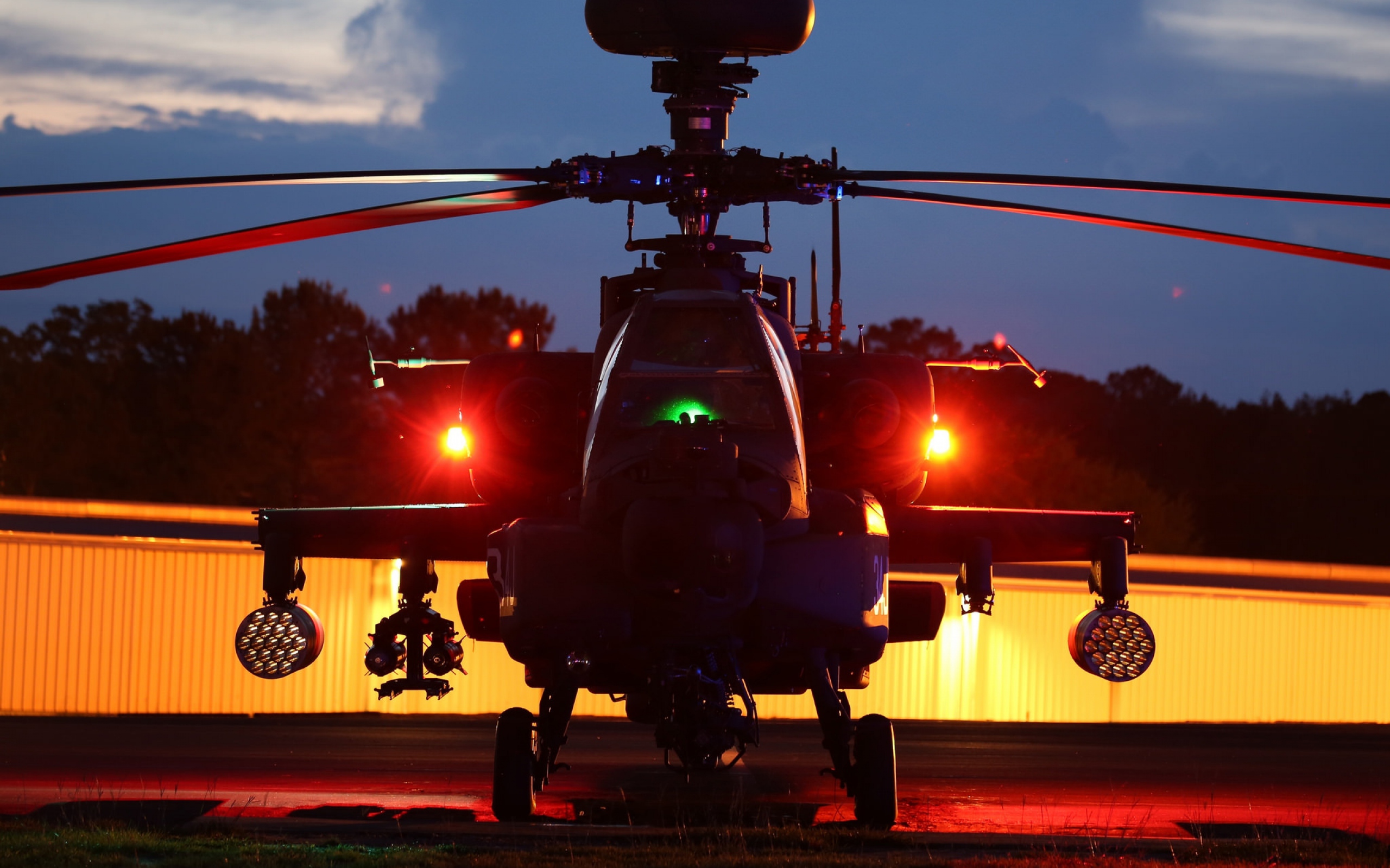 HD Background Ah Apache Helicopter Night Wallpaper