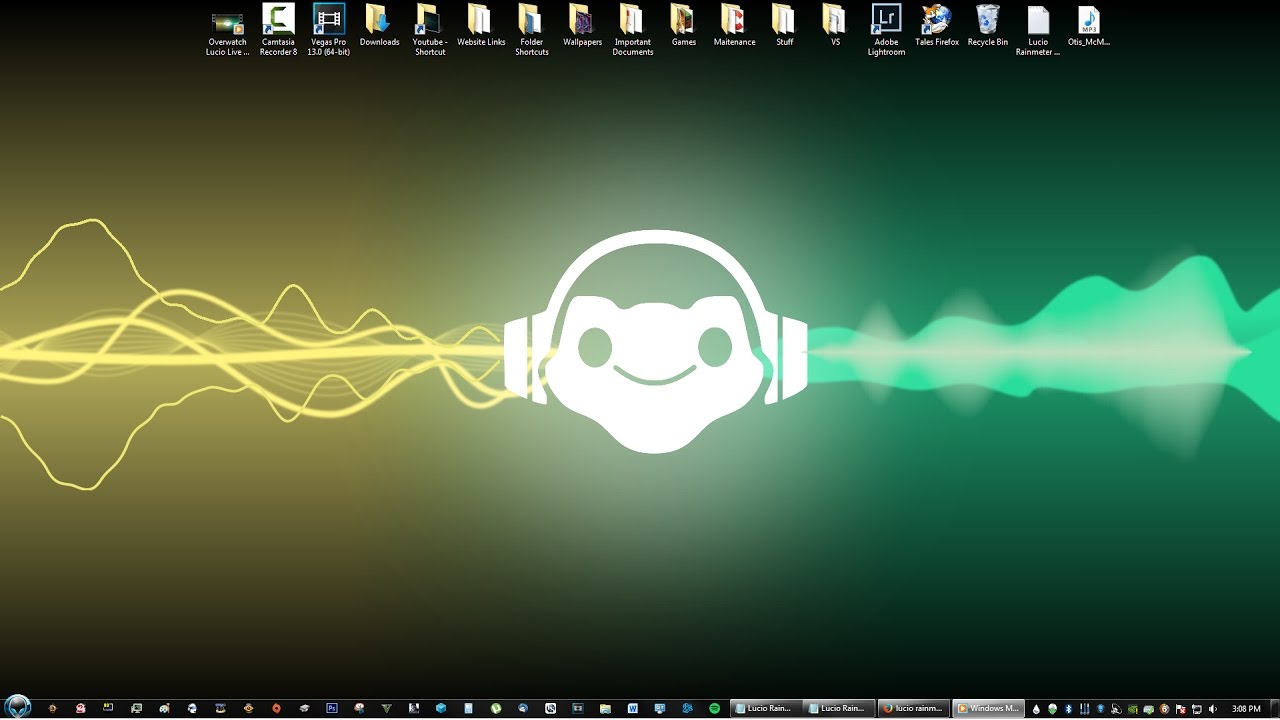 Overwatch Lucio Live Equalizer Music Rainmeter Skin Desktop
