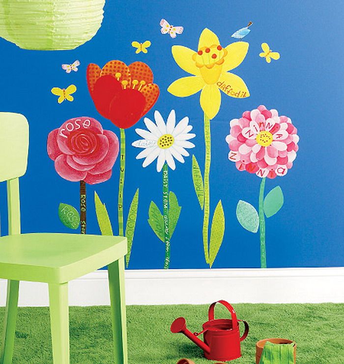 Idea Flower Garden Painting Mural Wallpaper Ideas