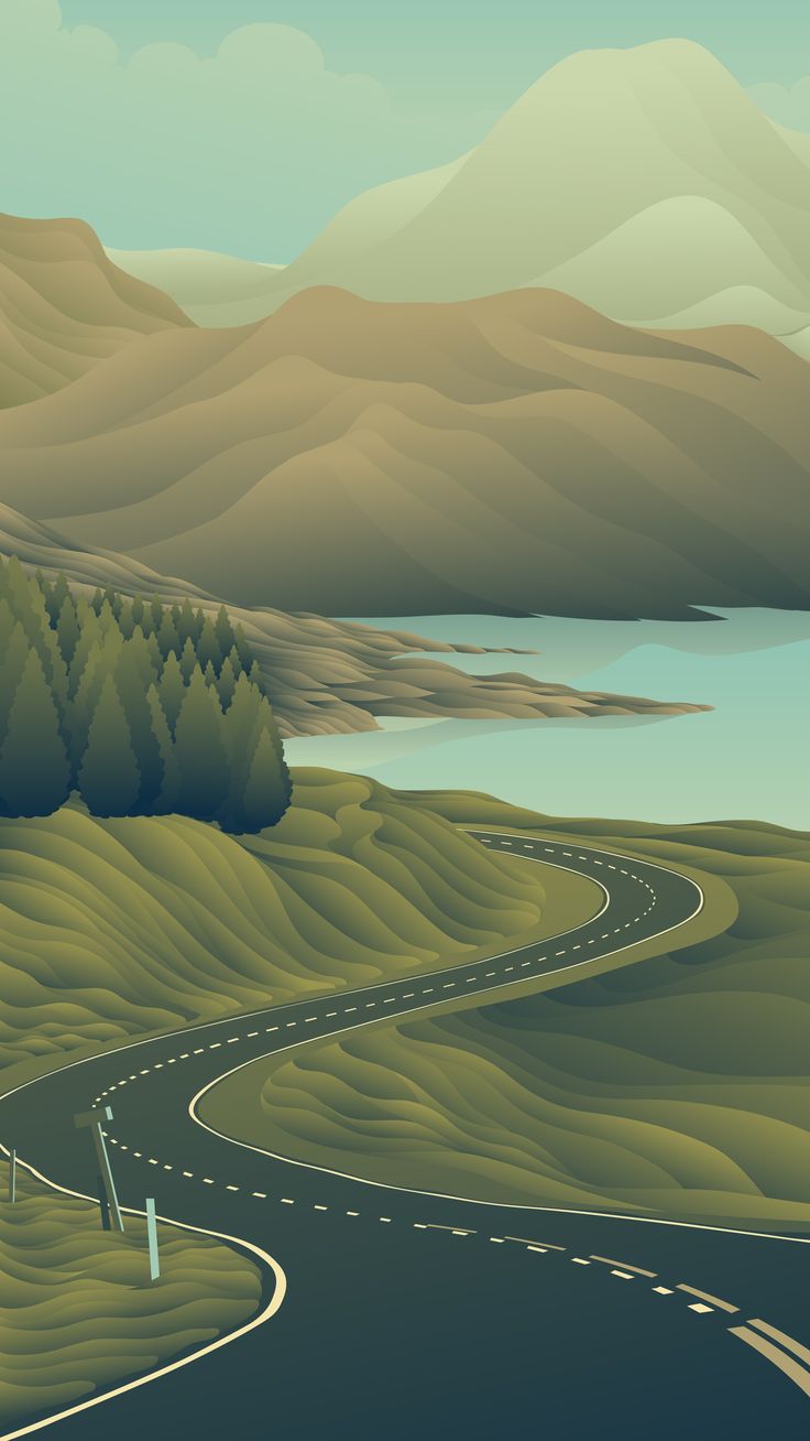 Long Drive Phone Wallpaper Image Landscape iPhone