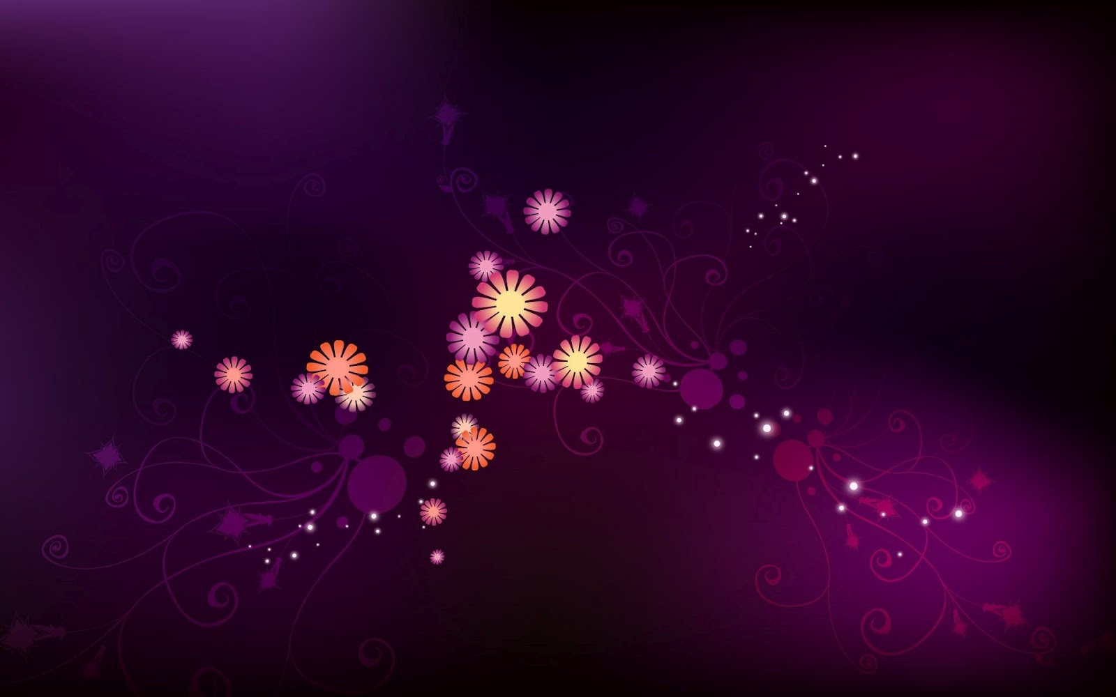 Small Flowers Design Purple Background Wallpaper