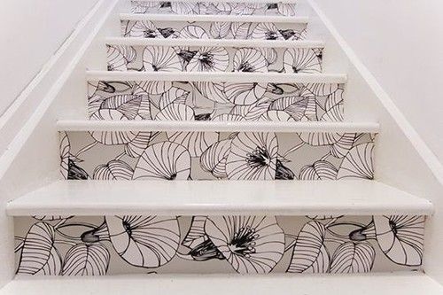 Cover Your Stairs With Wallpaper Furniture And Accessories Pinte