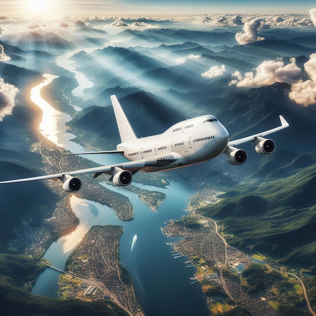 Flying Plane Aerial Airplane Mountains Wallpaper
