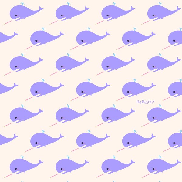 Cute Whales Background Whale Pattern By Memiann
