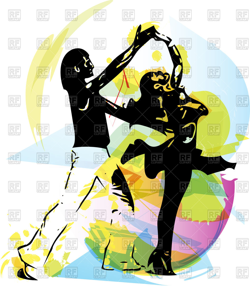 Latino Dancing Couple On Abstract Background Dancer Vector Image