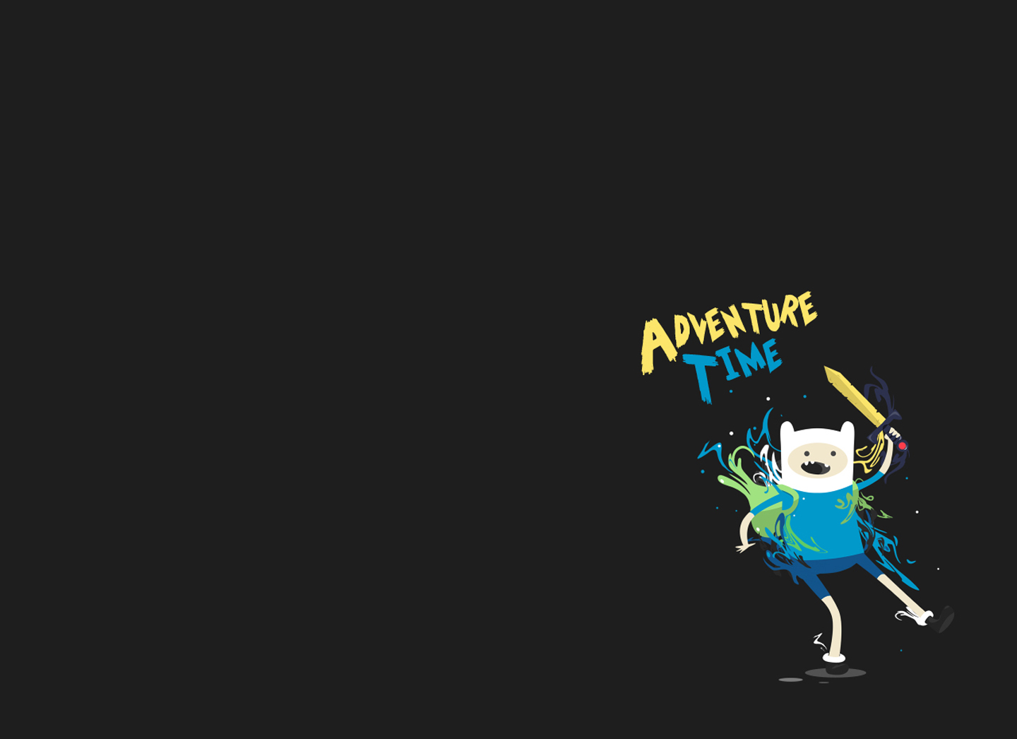 Finn Adventure Time Cartoon Sword Black Background HD Wallpaper
