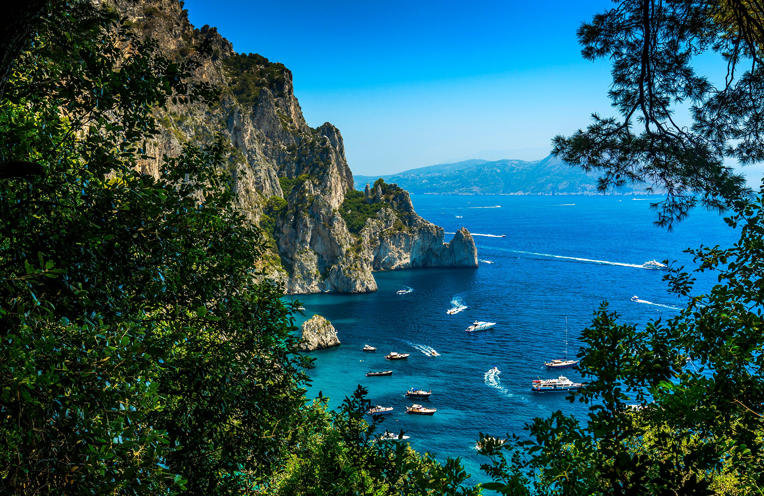 Wallpaper Italy Capri Cliff Nature Coast Yacht Sailing 2560x1664
