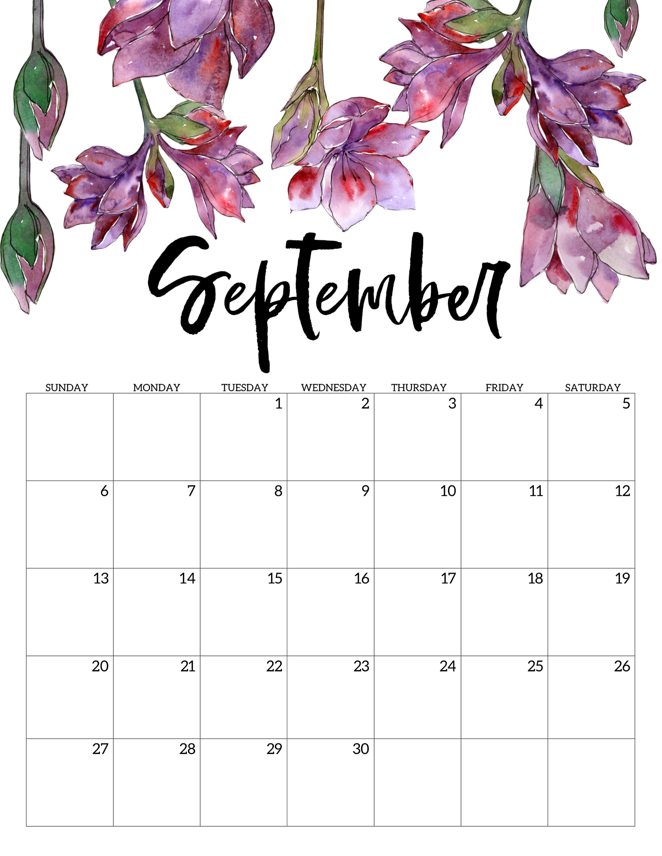 Cute September 2020 Calendar 2020 Calendar