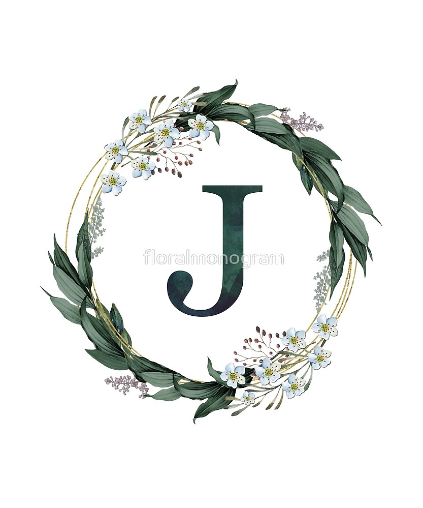 Monogram J Wild Flowers And Foliage By Floralmonogram