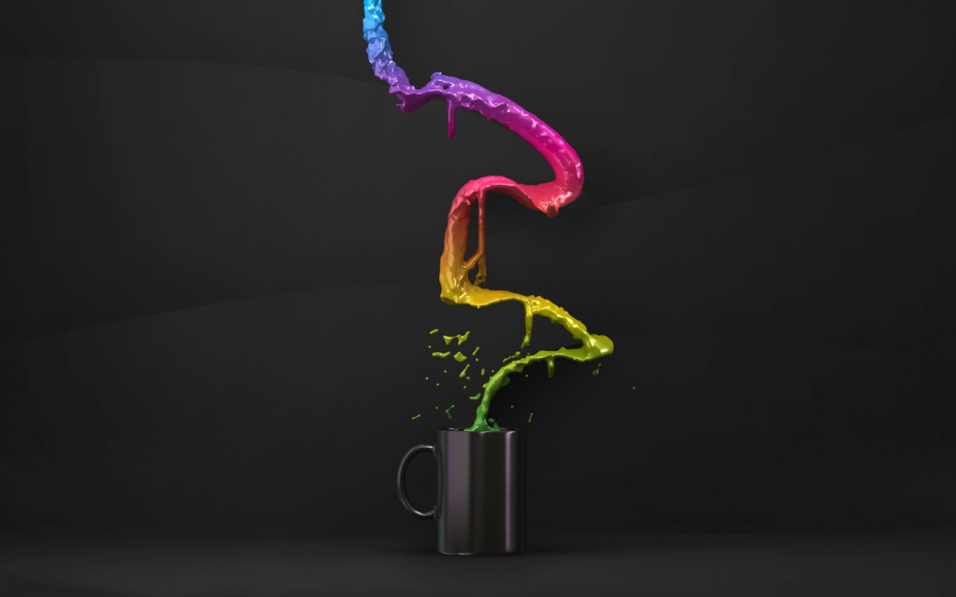 3d Coffee Cup Color Splash 4k Full HD Background