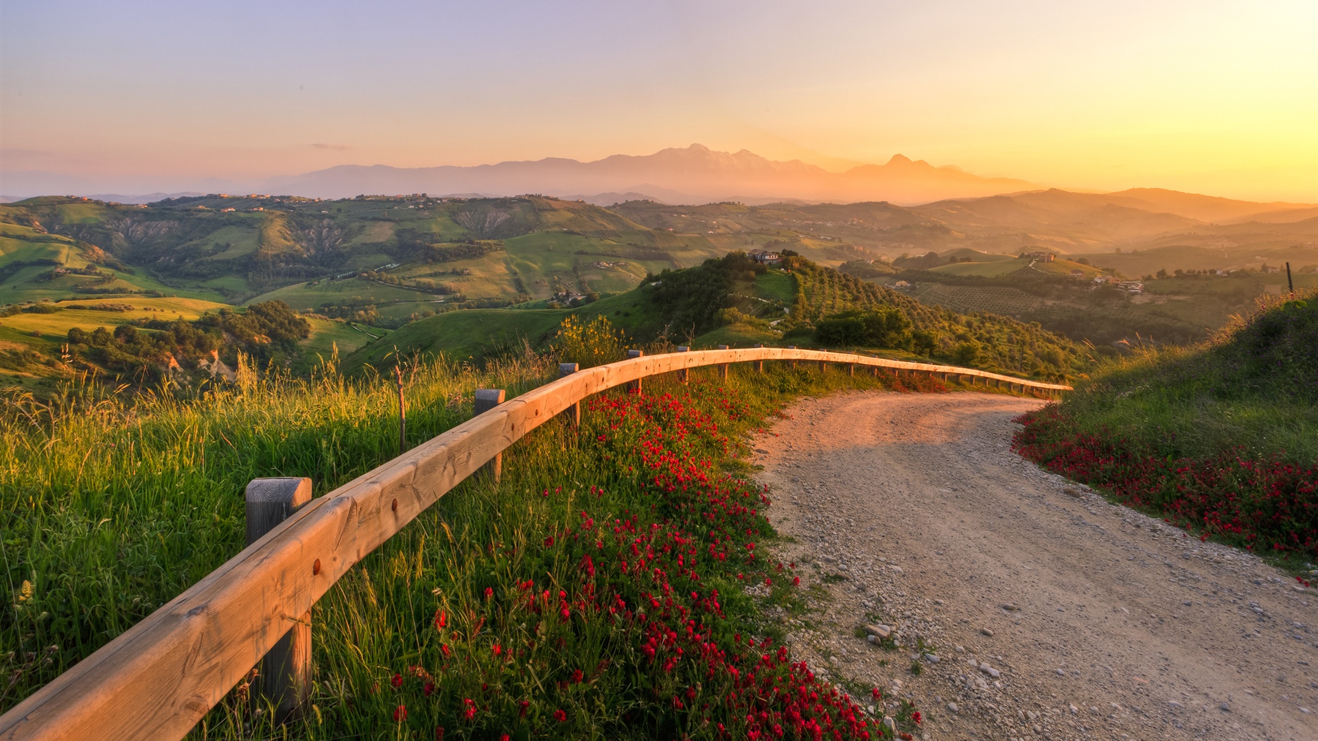 Italy Sunset Landscape Full HD Desktop Wallpaper 1080p