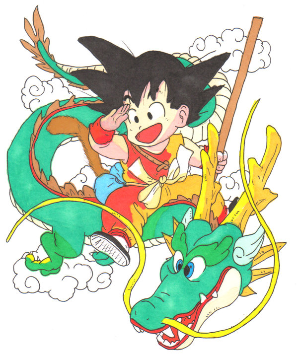 Goku And Shenron By Kitsuene